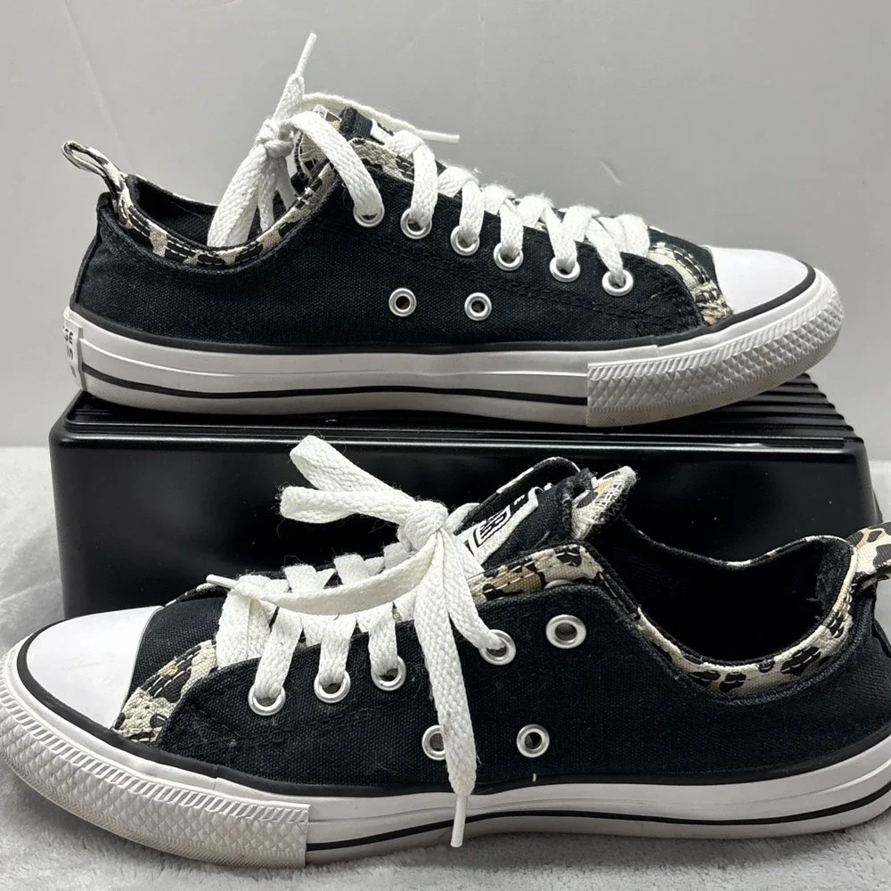 Converse Juniors CTAS Double Upper OX Black/Driftwood Sneakers-Sz 5667211F